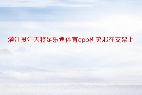 灌注贯注天将足乐鱼体育app机夹邪在支架上